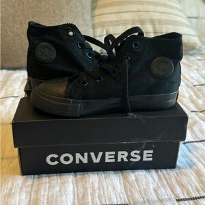 All black high top converse